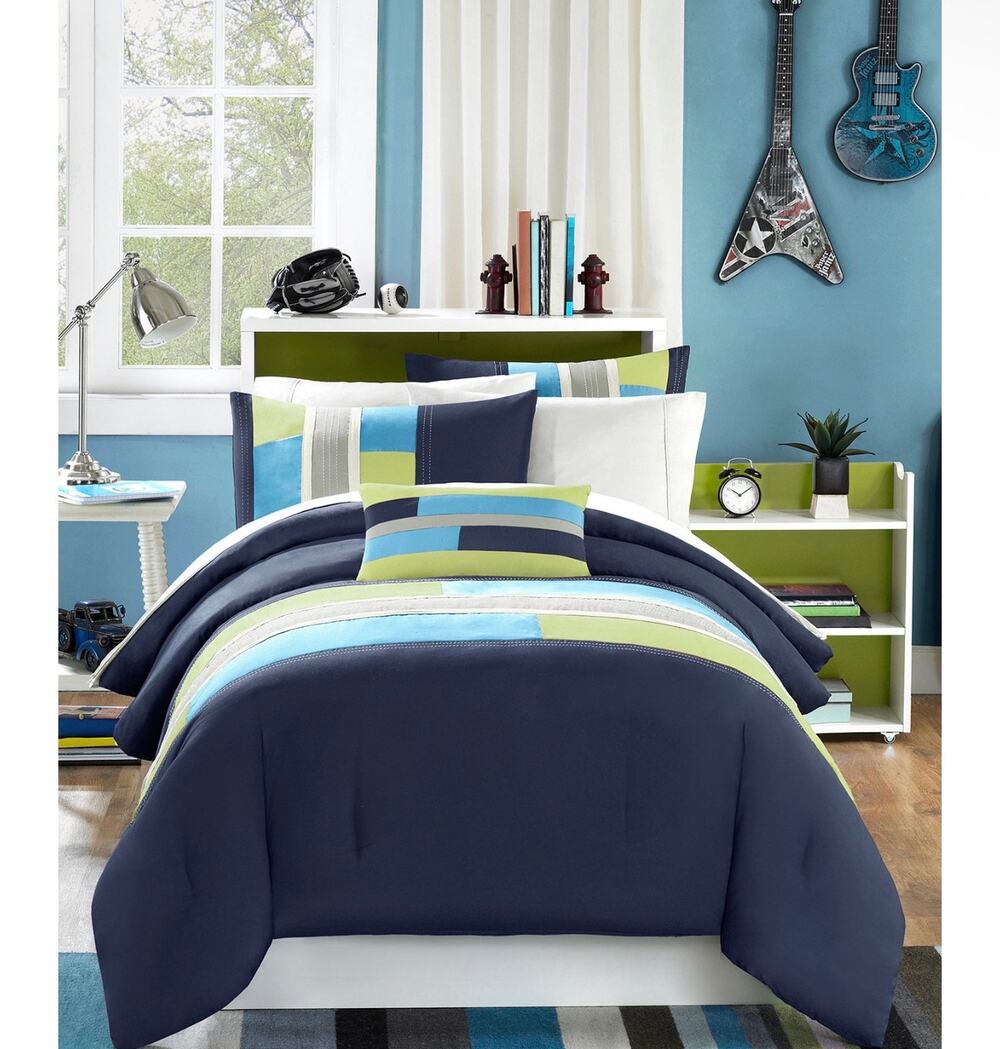 New Mi zone blue & green comforter bedding set 3pc twin twin XL